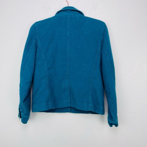 L.L Bean Teal Blue Multi Pocket Vintage Soft Short PEACOAT Jacket - Picture 7 of 7